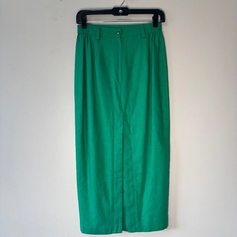 Lucien Daunois EGreen Maxi Skirt Silk - Picture 2 of 7
